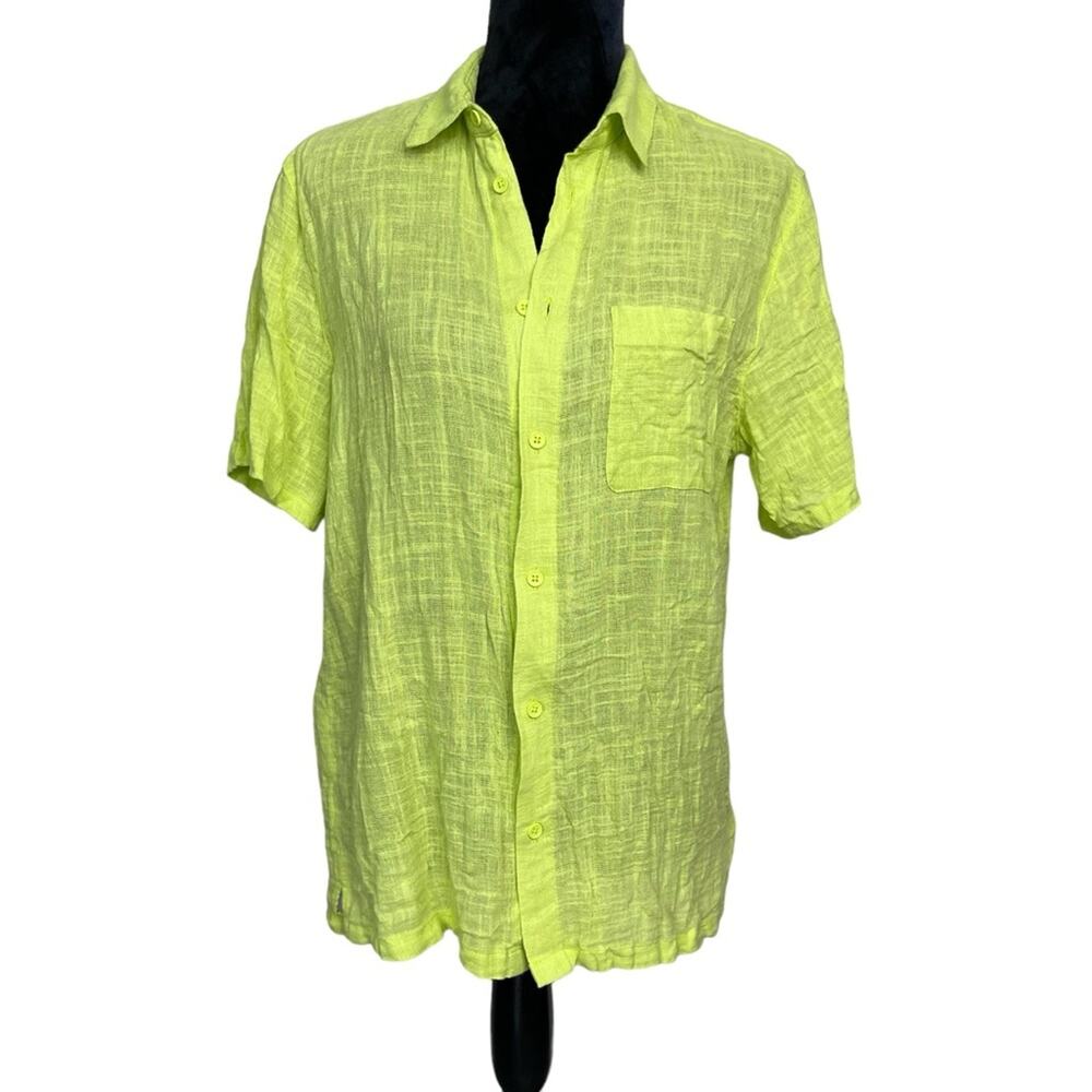 URBAN OUTFITTERS Lime Green Button Front Short Sleeve Blouse Women’s Size Small